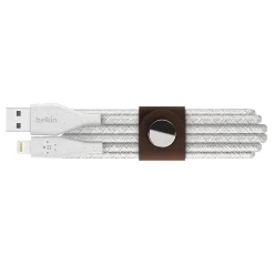 Belkin® DuraTek Plus Lightning To USB-A Cable With Strap, 6', Black, F8J236BT06-WHT
