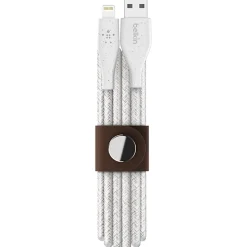 Belkin® DuraTek Plus Lightning To USB-A Cable With Strap, 6', Black, F8J236BT06-WHT