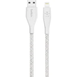Belkin® DuraTek Plus Lightning To USB-A Cable With Strap, 6', Black, F8J236BT06-WHT