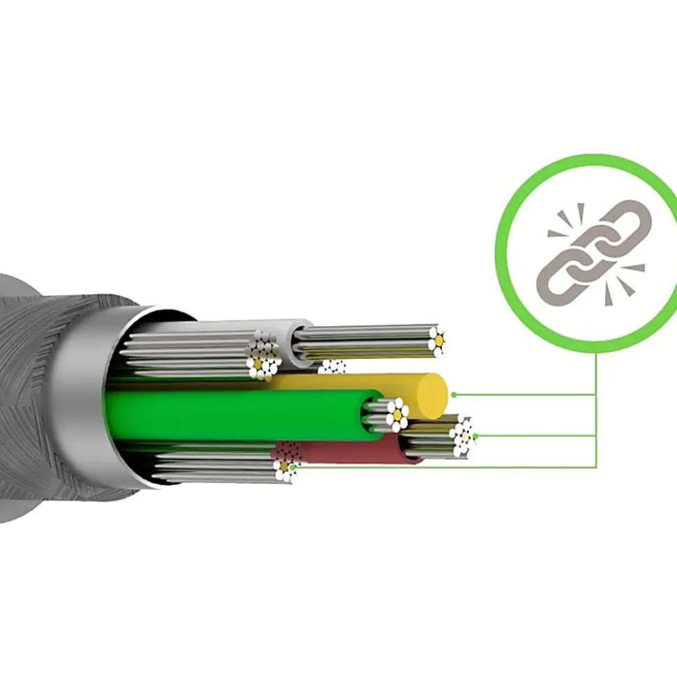 Belkin® DuraTek Plus Lightning To USB-A Cable With Strap, 6', Black, F8J236BT06-WHT