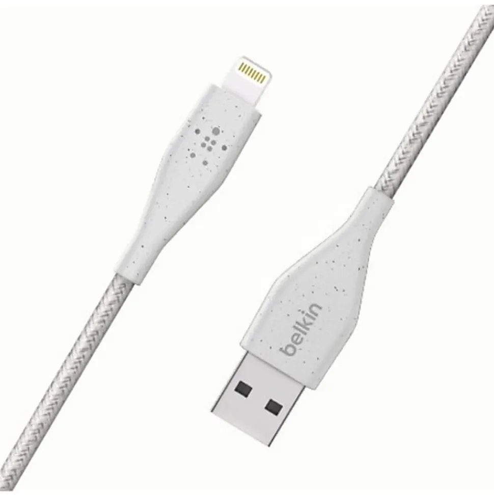 Belkin® DuraTek Plus Lightning To USB-A Cable With Strap, 6', Black, F8J236BT06-WHT