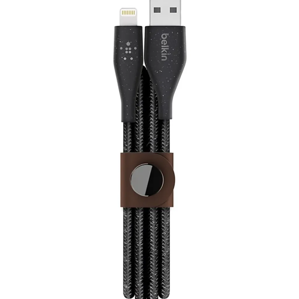 Belkin® DuraTek Plus Lightning To USB-A Cable With Strap, 4', Black, F8J236BT04-BLK
