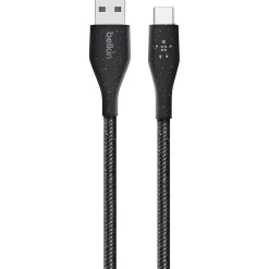 Belkin® DuraTek Plus USB-C To USB-A Cable With Strap, 4', Black, F2CU069BT04-BLK