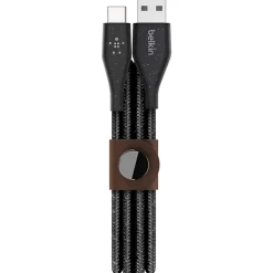Belkin® DuraTek Plus USB-C To USB-A Cable With Strap, 4', Black, F2CU069BT04-BLK