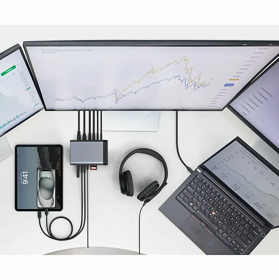 Belkin 11-in-1 Triple Display USB-C Docking Station, 10 Gbps, Grey, INC020TTSGY