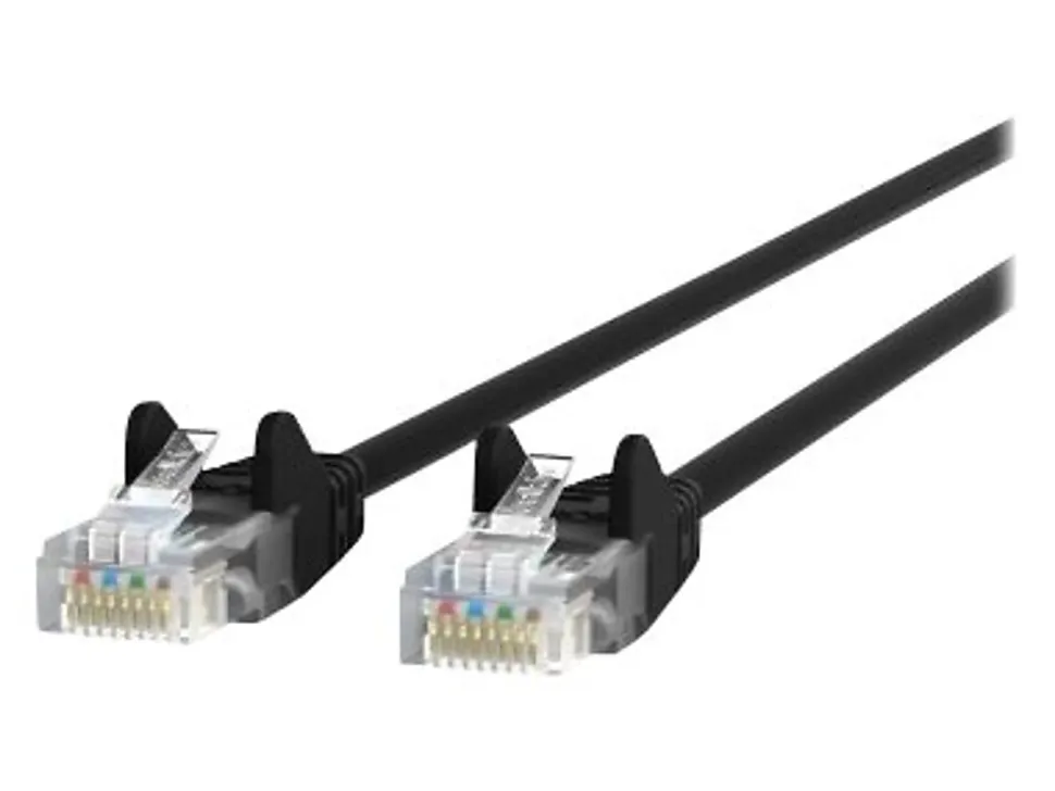 Belkin - Patch cable - RJ-45 (M) to RJ-45 (M) - 25 ft - UTP - CAT 5e - molded, snagless - black - - A3L79125BLKS
