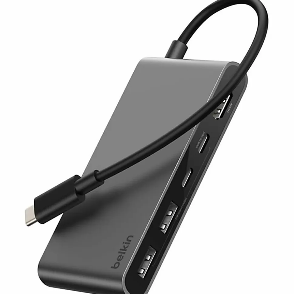 Belkin 5-Port USB-C Hub, USB-C to 2xUSB-A, 2xUSB-C, 1x4K HDMI, Docking Station, Black, AVC022FQSGY