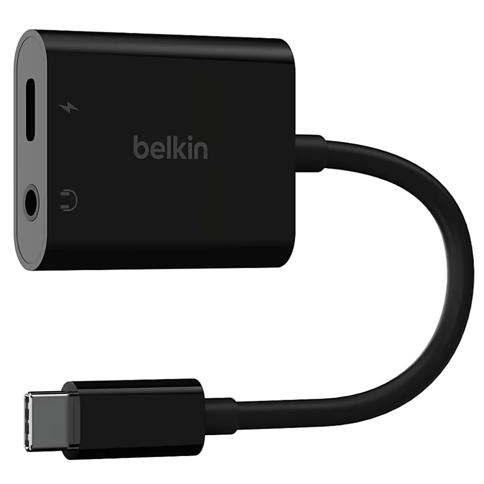 Belkin RockStar™ 3.5mm Audio with USB-C Charge Adaptor, 60W, Black