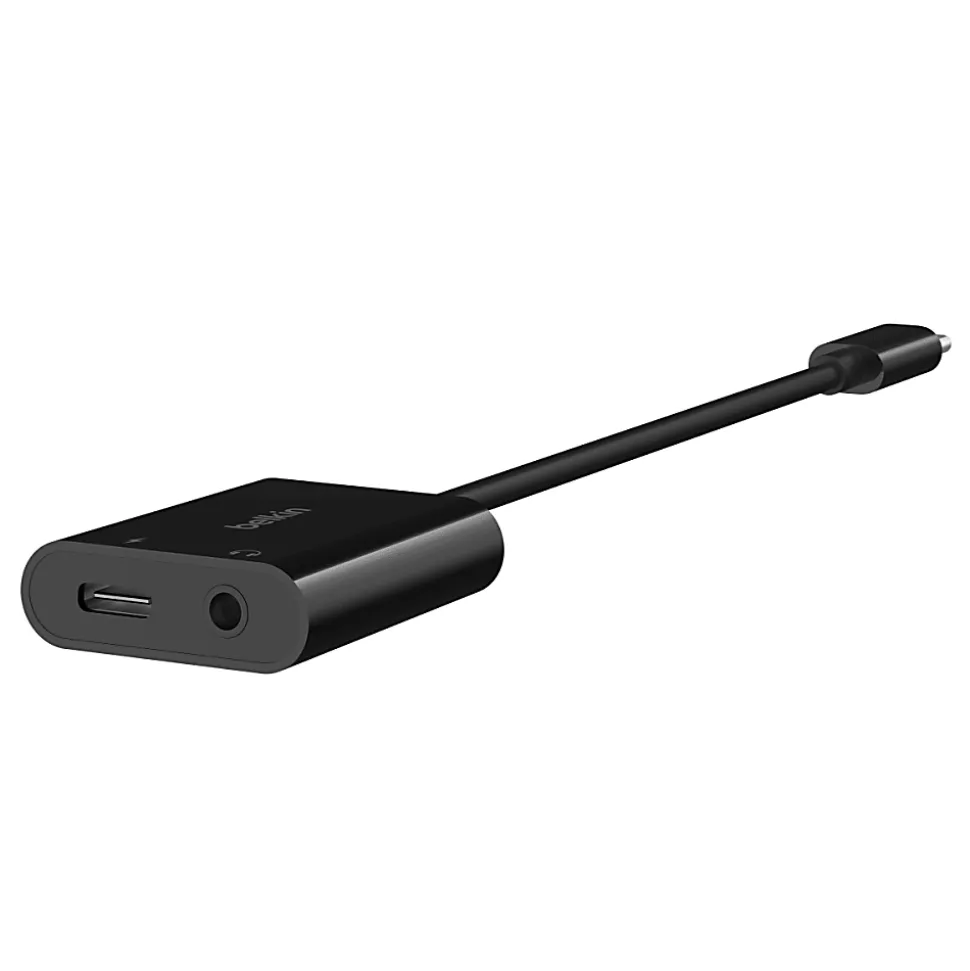 Belkin RockStar™ 3.5mm Audio with USB-C Charge Adaptor, 60W, Black