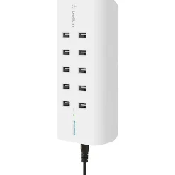 Belkin RockStar 10-Port USB Charging Station - 120 W - 120 V AC, 230 V AC Input - 5 V DC Output - 2.40 A - 1