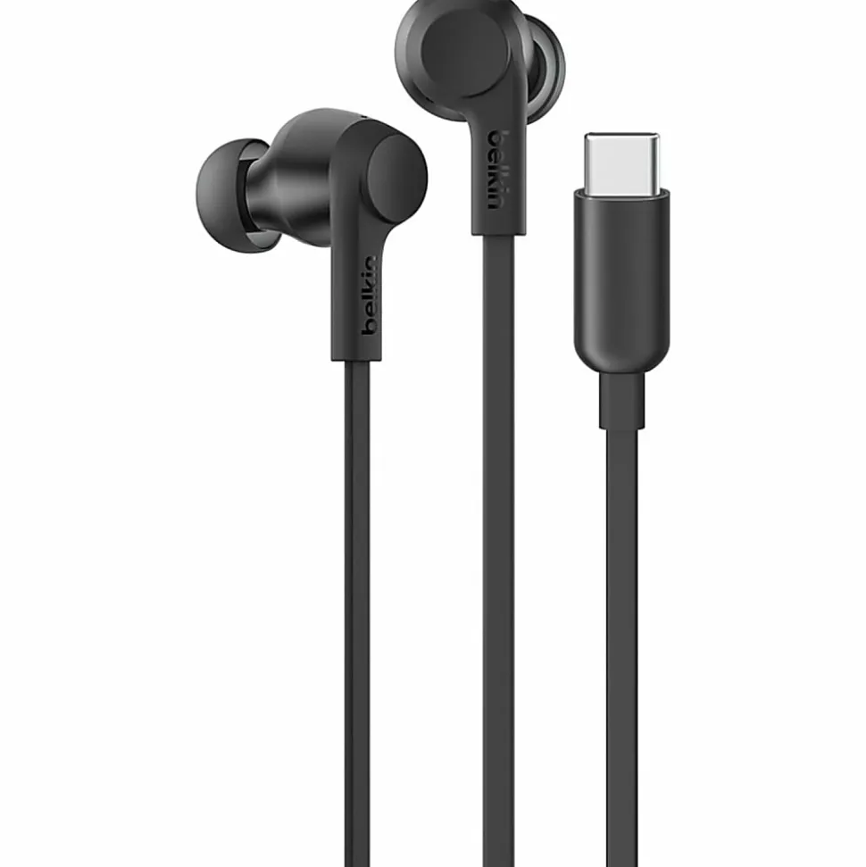 Belkin SoundForm ANC Wired Earbuds (USB-C) - Stereo - USB Type C - Wired - Earbud - Binaural - In-ear - Black