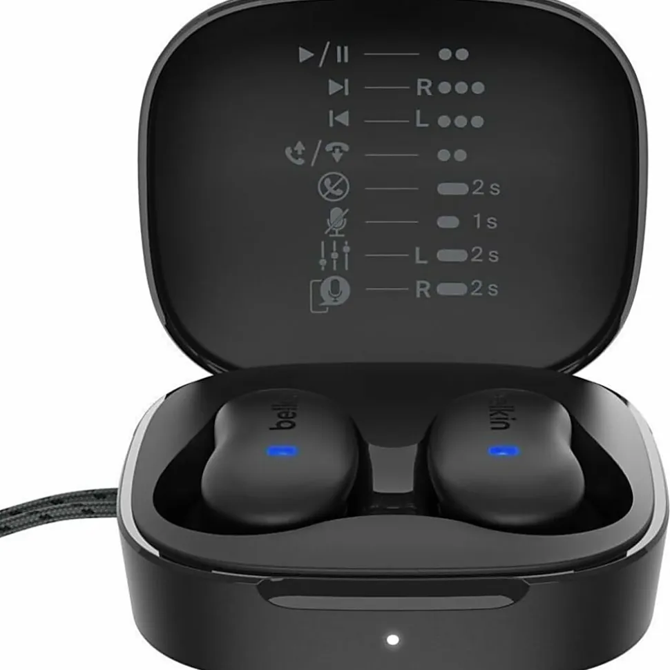 Belkin SoundForm Anywhere AUC014FQBK Earset - Stereo - True Wireless - Bluetooth - Earbud - Binaural - In-ear - Black