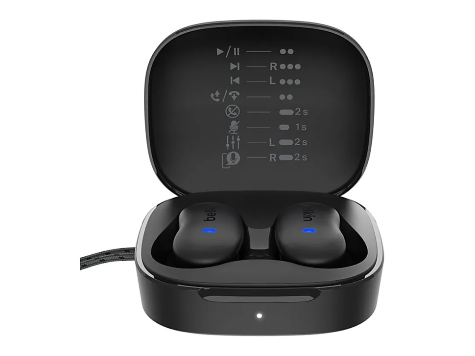 Belkin SoundForm Anywhere AUC014FQBK Earset - Stereo - True Wireless - Bluetooth - Earbud - Binaural - In-ear - Black