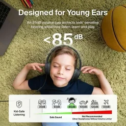 Belkin SoundForm Mini Wired On-Ear Headphones for Kids, Black