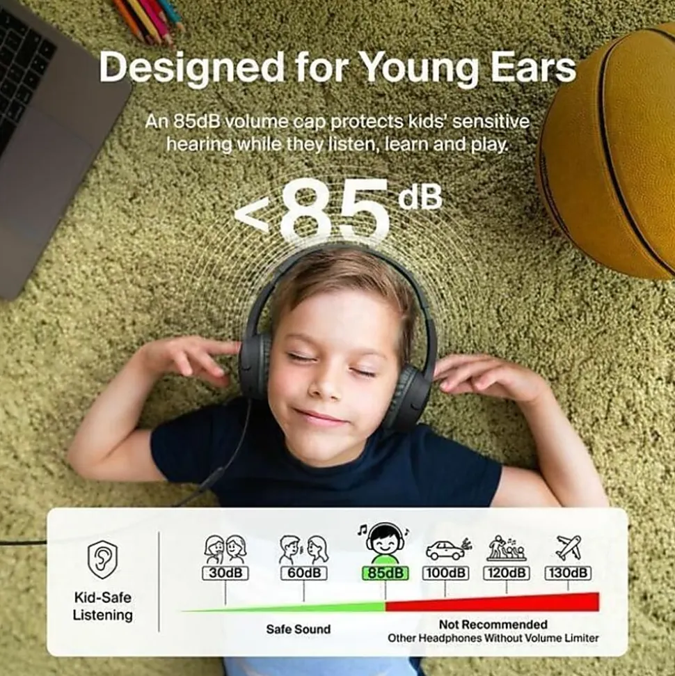 Belkin SoundForm Mini Wired On-Ear Headphones for Kids, Black