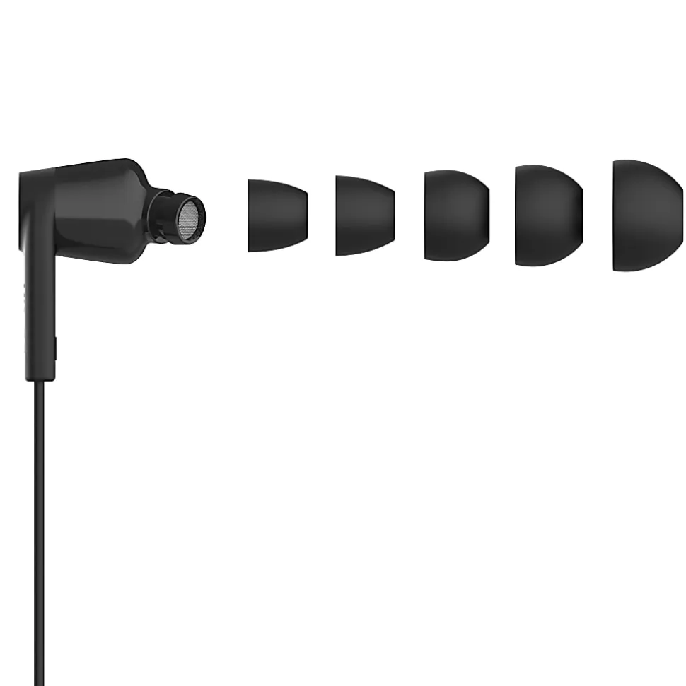 Belkin SoundForm USB-C Wired Earbuds With Adjustable Volume Limiter, Black