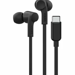 Belkin SoundForm USB-C Wired Earbuds With Adjustable Volume Limiter, Black