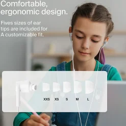 Belkin SoundForm USB-C Wired Earbuds With Adjustable Volume Limiter, White