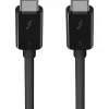 Belkin Thunderbolt 3 Cable (USB-C to USB-C, 100W) - 2.60 ft Thunderbolt 3/USB-C Data Transfer Cable  - F2CD084BT08MBK