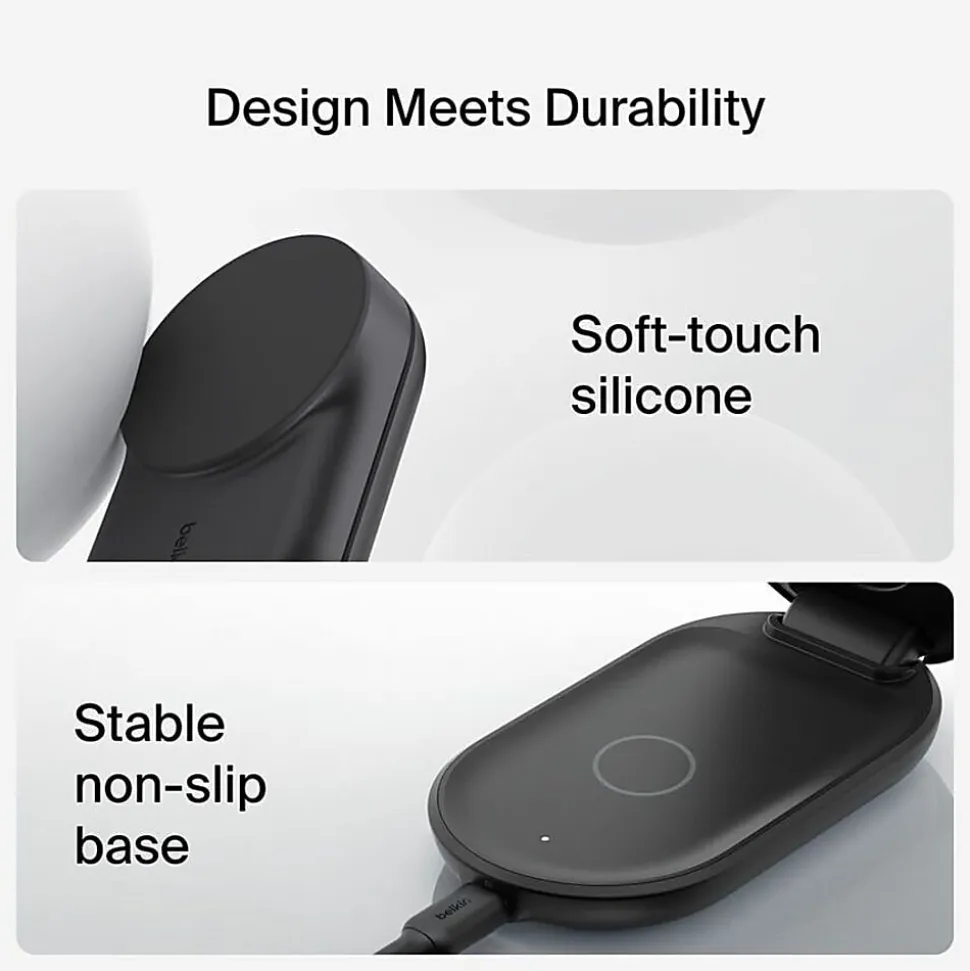 Belkin UltraCharge 3-in-1 Foldable Magnetic Charger with Qi2 25W, WIZ037TTBK