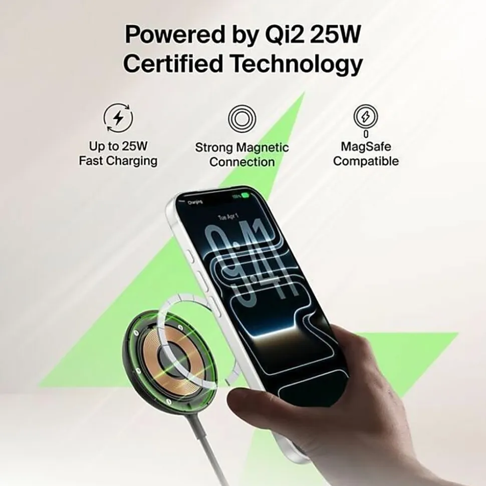 Belkin UltraCharge Magnetic Charger with Qi2 25W, WIA014TTBK