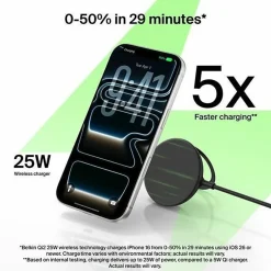 Belkin UltraCharge Magnetic Charger with Qi2 25W, WIA014TTBK