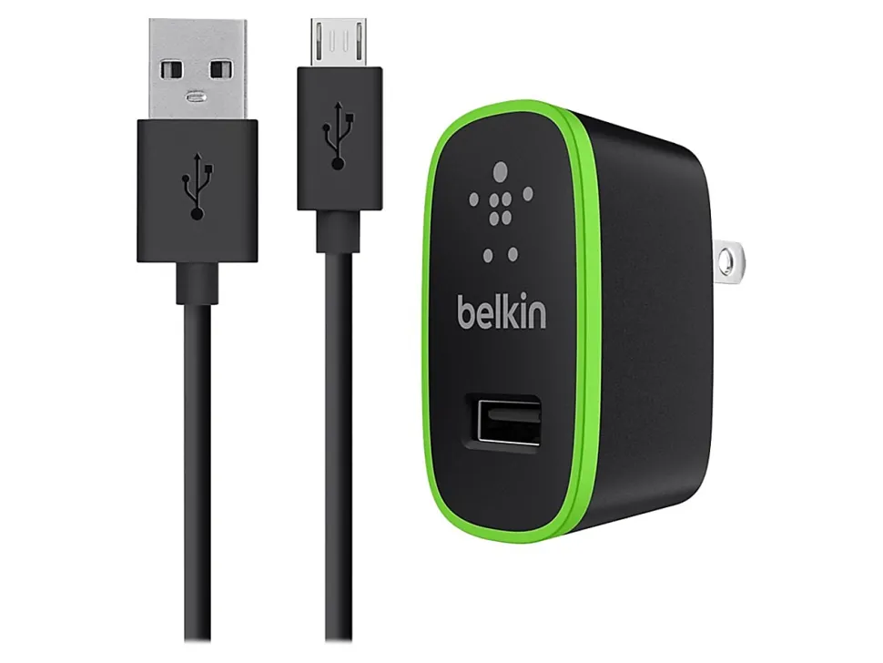 Belkin Universal Home Charger - Power adapter - 12 Watt - 2.4 A (USB) - on cable: Micro-USB - black