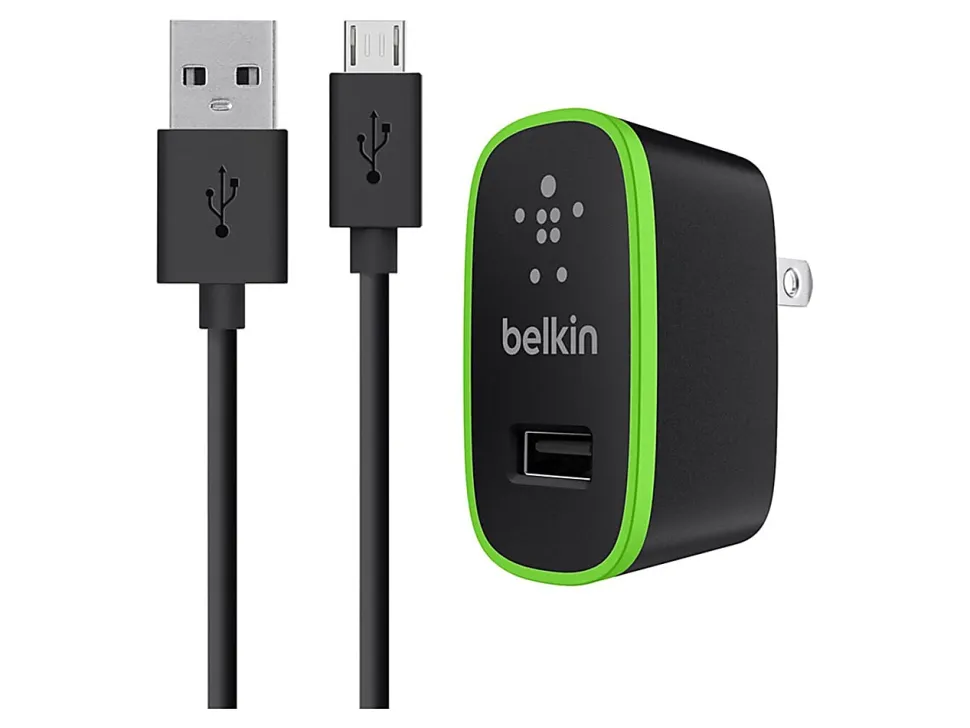 Belkin Universal Home Charger - Power adapter - 12 Watt - 2.4 A (USB) - on cable: Micro-USB - black