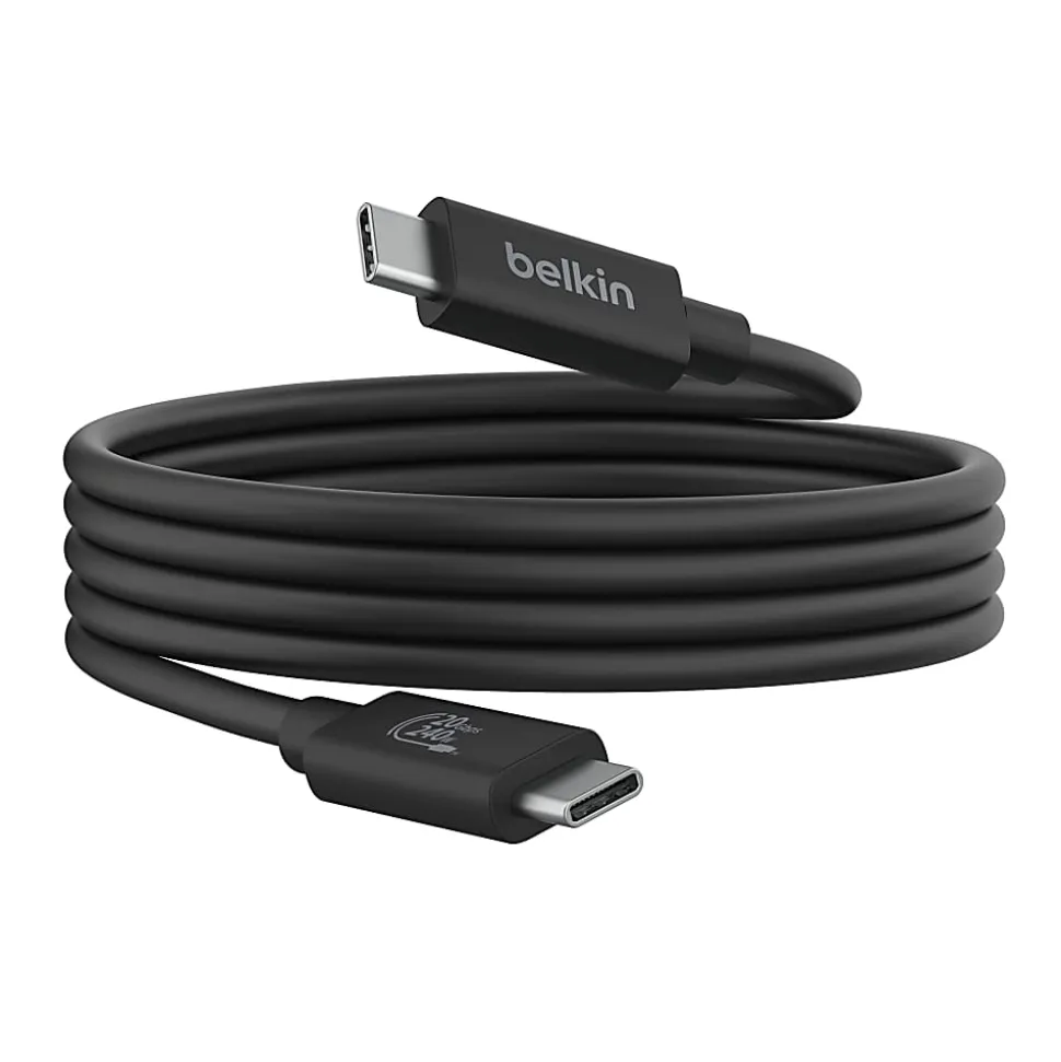 Belkin USB4 Cable, 240W + 20Gbps For Mac/Windows/Chromebook, Black, INZ004TT1.2MBK