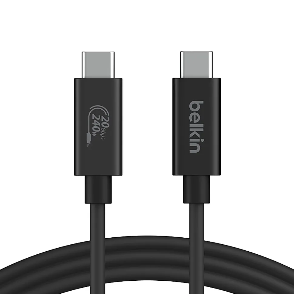 Belkin USB4 Cable, 240W + 20Gbps For Mac/Windows/Chromebook, Black, INZ004TT1.2MBK