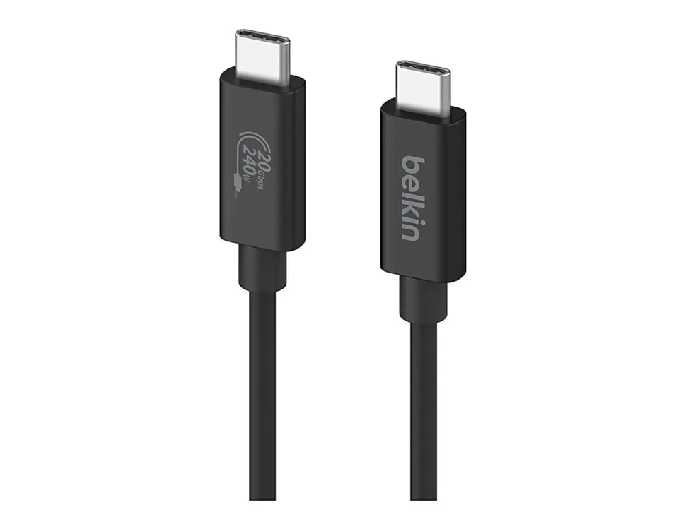 Belkin USB4 Cable, 240W + 20Gbps For Mac/Windows/Chromebook, Black, INZ004TT1.2MBK