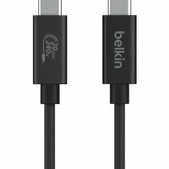 Belkin USB4 Cable, 240W + 20Gbps - 6.56 ft USB4 A/V/Power/Data Transfer Cable - INZ004BT2MBK