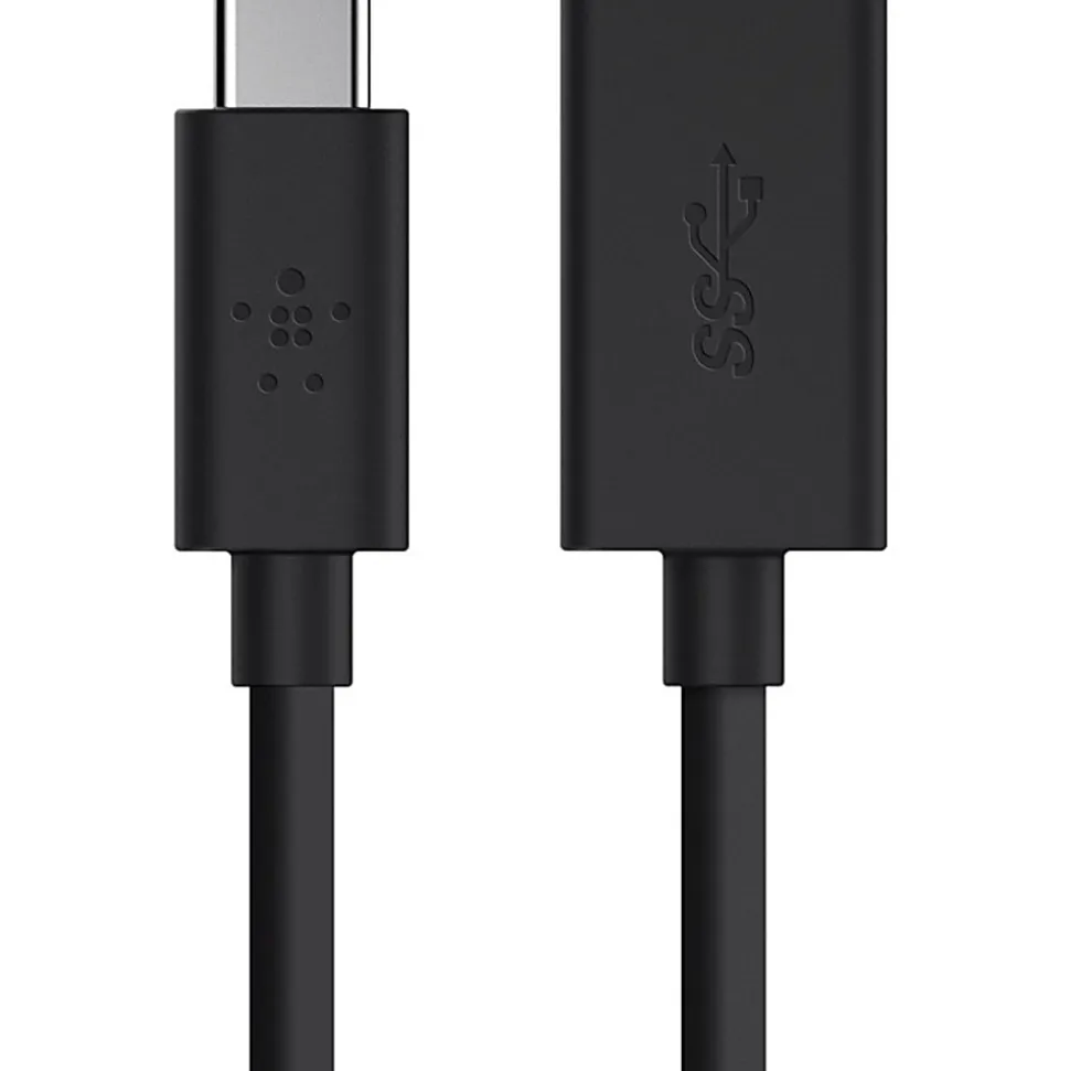 Belkin 3.0 USB-C To USB-A Adapter Data Transfer Cable, Black, Total Qty 1