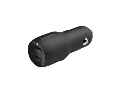 Belkin 24-Watt, Dual USB Car Charger With USB-A To USB-C Cable, 1M/ 3.3 Ft Black