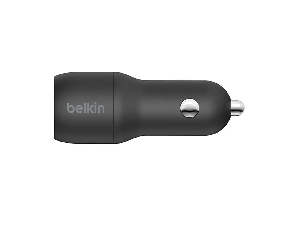 Belkin 24-Watt, Dual USB Car Charger With USB-A To USB-C Cable, 1M/ 3.3 Ft Black