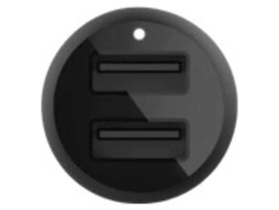 Belkin 24-Watt, Dual USB Car Charger, USB-A, Black