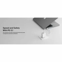 Belkin 70W GaN 3-Port USB Wall Charger - 1xUSB-A, 2xUSB-C - Foldable Prongs - Power Adapter - White - 70 W - United States
