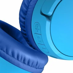 Belkin Wireless Bluetooth On-Ear Headphones for Kids w/ Mic, 85dB Limit, w/ USB-C Cable, Headset, Blue