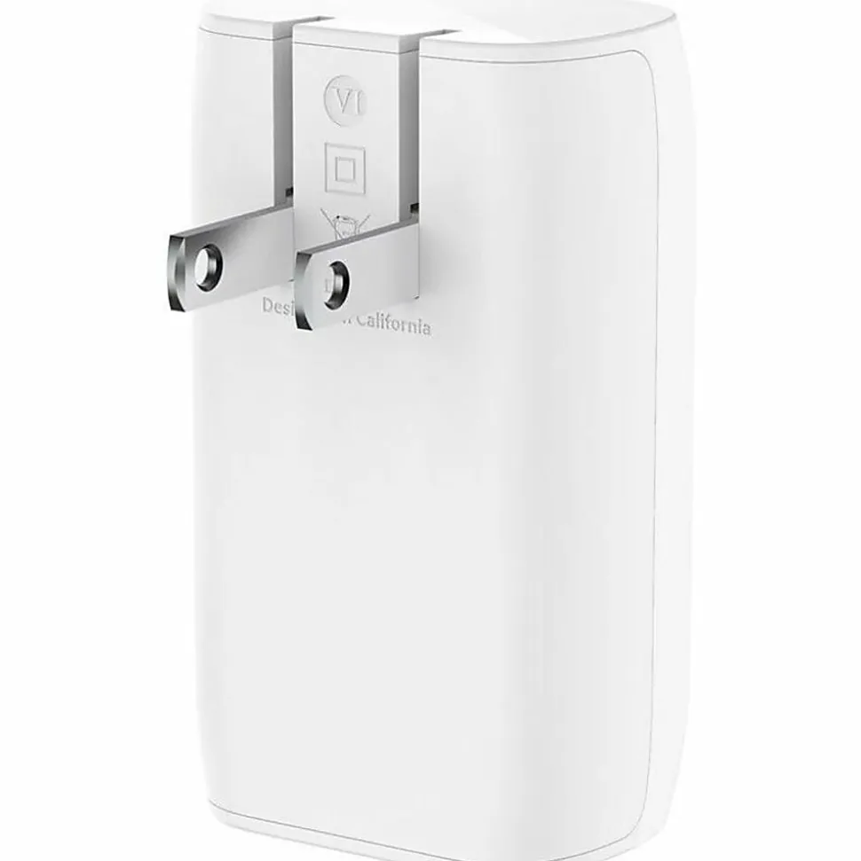Belkin 67W Portable 3-Port USB-C Wall Charger - 3xUSB-C (67W Total) - Fast Charging - Power Adapter - White - 67 W - White