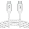 Belkin 240W USB-C to USB-C Cable - 480 Mbps - Nylon, Braided - M/M - 2m/6.6ft - White - 6.56 ft USB-C Data Transfer Cable  - CAB015BT2MWH