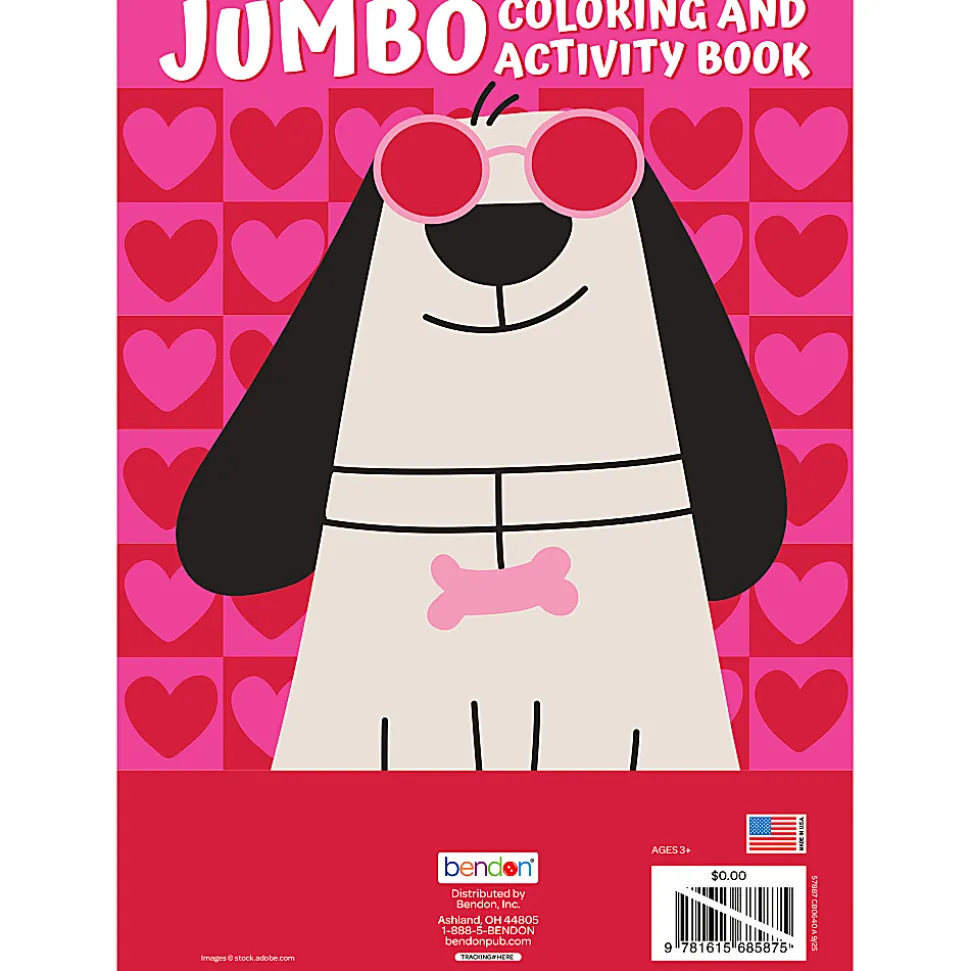 Bendon Jumbo Coloring & Activity Book, Valentine's Dog
