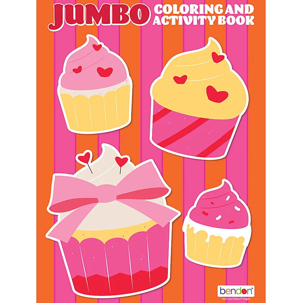 Bendon Jumbo Coloring & Activity Book, Valentine's Day Cupcakes