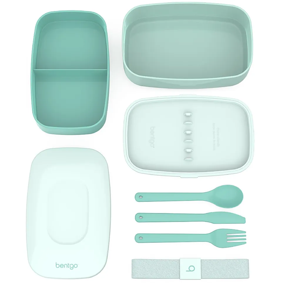 Bentgo Classic All-In-One Lunch Box Container, 3-13/16"H x 4-3/4"W x 7-1/8"D, Coastal Aqua