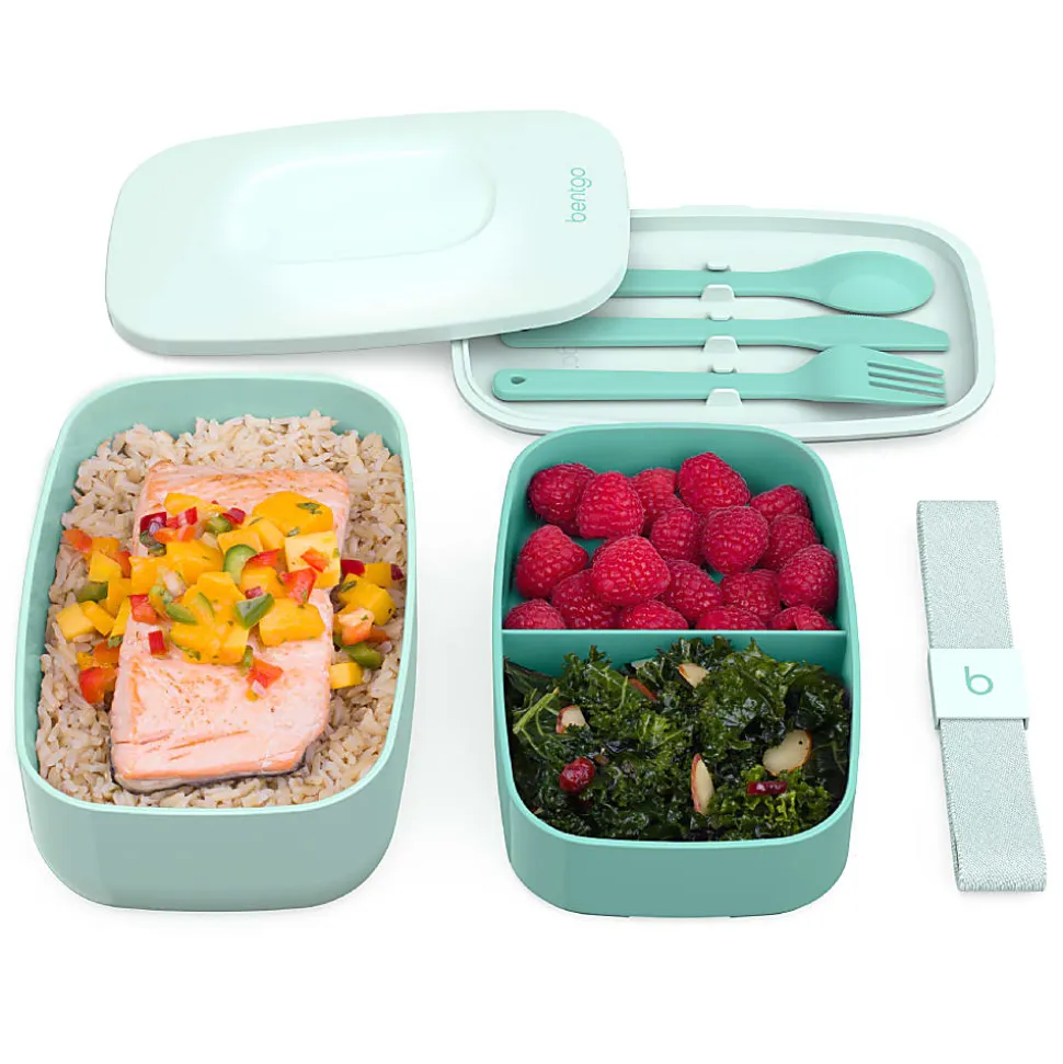 Bentgo Classic All-In-One Lunch Box Container, 3-13/16"H x 4-3/4"W x 7-1/8"D, Coastal Aqua