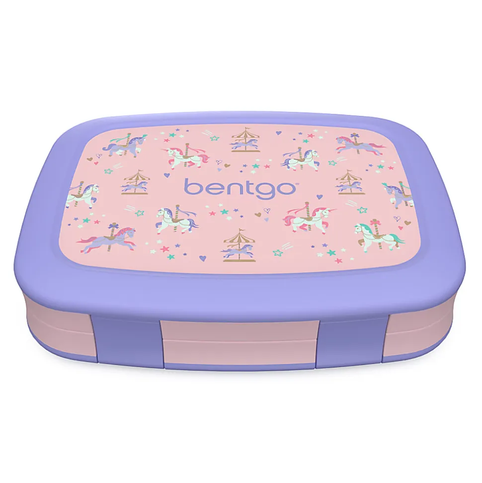 Bentgo Kids Lunch Box, 2"H x 6-1/2"W x 8-1/2"D, Carousel Unicorns