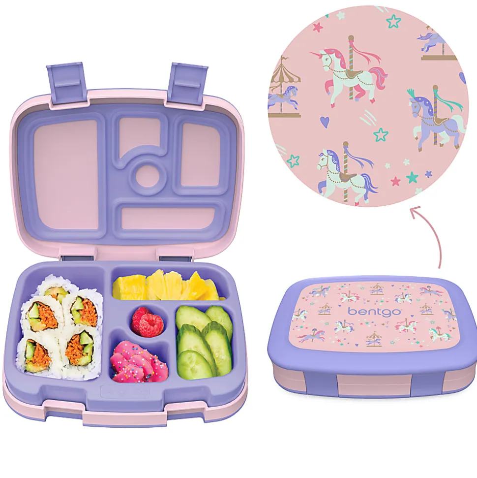 Bentgo Kids Lunch Box, 2"H x 6-1/2"W x 8-1/2"D, Carousel Unicorns