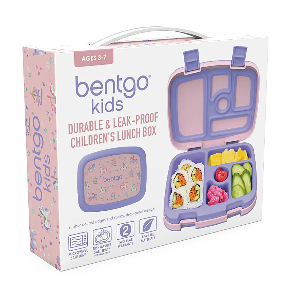 Bentgo Kids Lunch Box, 2"H x 6-1/2"W x 8-1/2"D, Carousel Unicorns