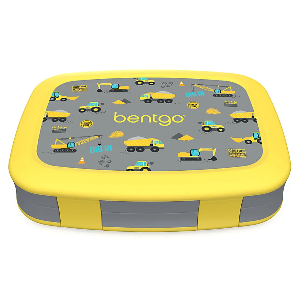 Bentgo Kids Lunch Box, 2"H x 6-1/2"W x 8-1/2"D, Construction Trucks