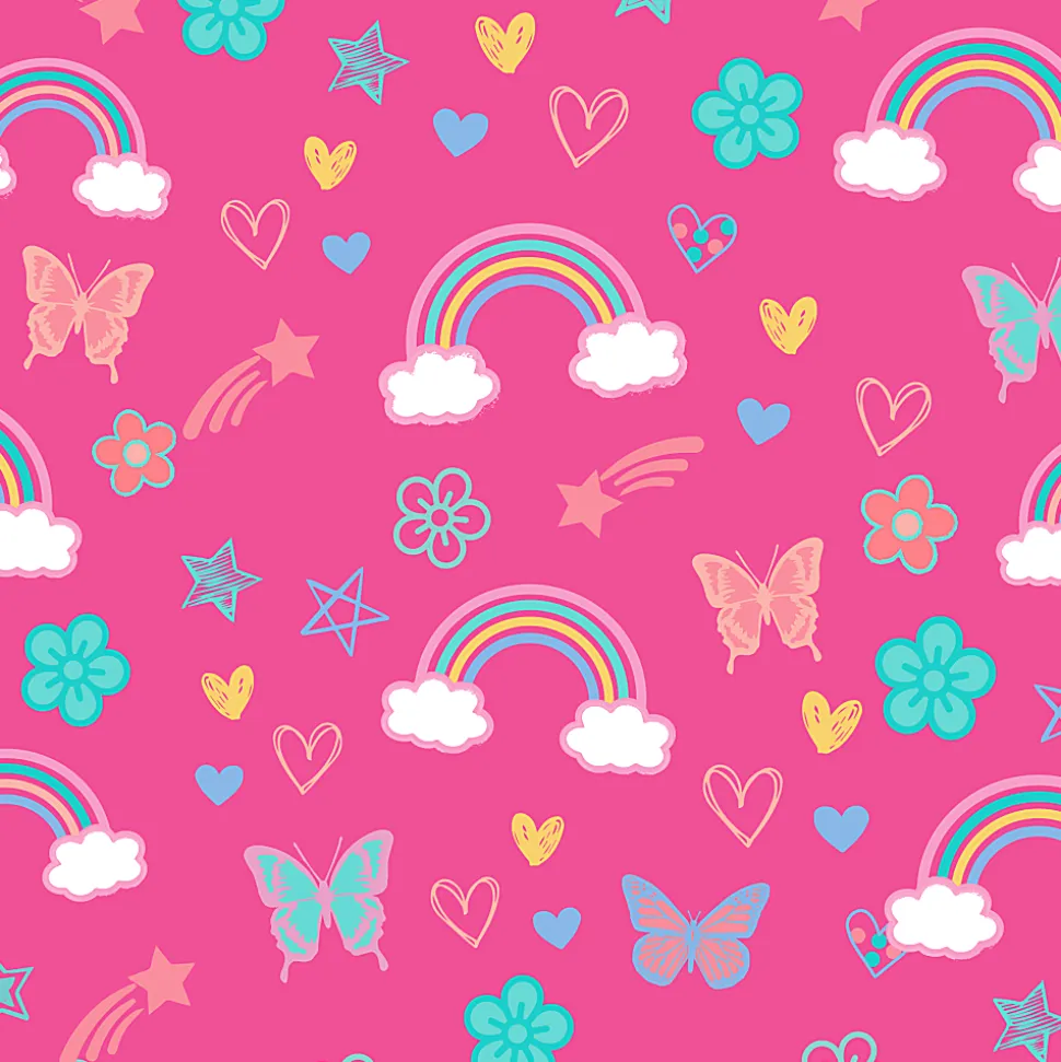 Bentgo Kids Prints Tritan Water Bottle, Rainbows/Butterflies