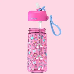 Bentgo Kids Prints Tritan Water Bottle, Rainbows/Butterflies